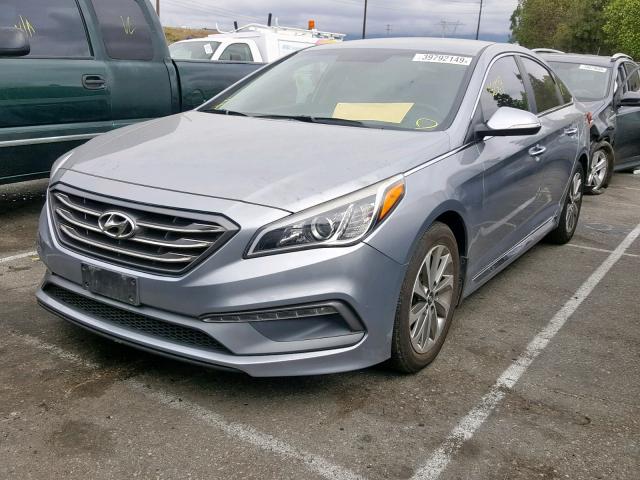 5NPE34AF3FH073561 - 2015 HYUNDAI SONATA SPO GRAY photo 2