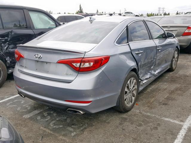 5NPE34AF3FH073561 - 2015 HYUNDAI SONATA SPO GRAY photo 4