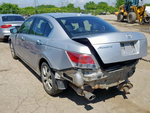 1HGCP36818A062019 - 2008 HONDA ACCORD EXL SILVER photo 3