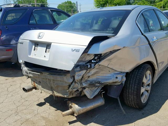 1HGCP36818A062019 - 2008 HONDA ACCORD EXL SILVER photo 9