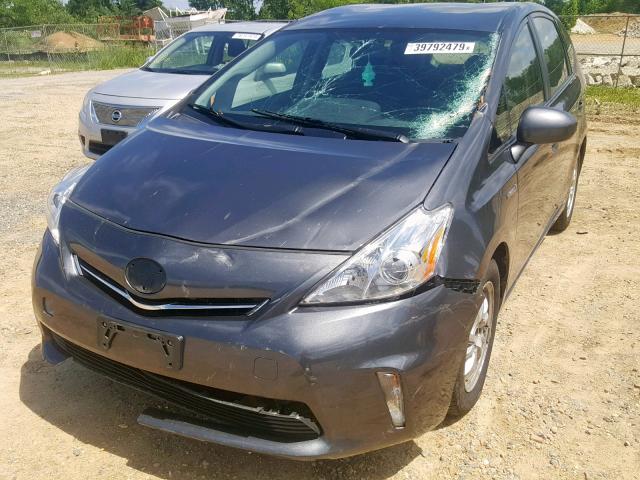 JTDZN3EU3EJ010755 - 2014 TOYOTA PRIUS V GRAY photo 2