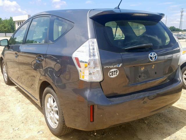 JTDZN3EU3EJ010755 - 2014 TOYOTA PRIUS V GRAY photo 3