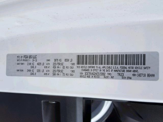 3C6TRVAG2HE515992 - 2017 RAM PROMASTER 白色 照片 10