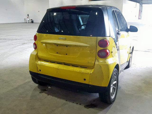 WMEEJ31X18K150524 - 2008 SMART FORTWO YELLOW photo 4