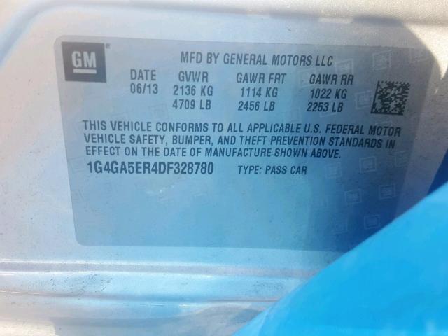 1G4GA5ER4DF328780 - 2013 BUICK LACROSSE GRAY photo 10