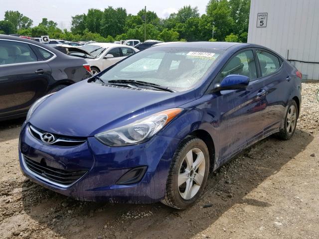 5NPDH4AE5DH342919 - 2013 HYUNDAI ELANTRA GL BLUE photo 2