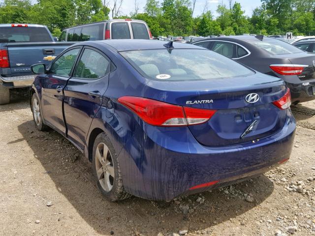 5NPDH4AE5DH342919 - 2013 HYUNDAI ELANTRA GL BLUE photo 3