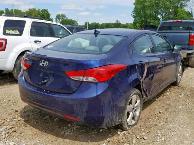 5NPDH4AE5DH342919 - 2013 HYUNDAI ELANTRA GL BLUE photo 4