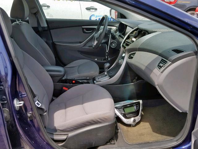 5NPDH4AE5DH342919 - 2013 HYUNDAI ELANTRA GL BLUE photo 5