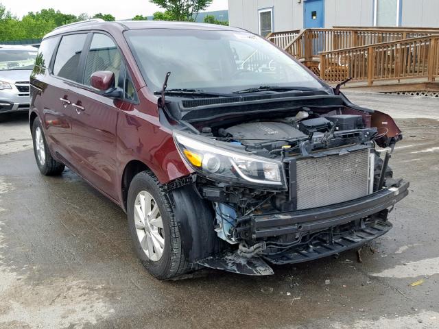 KNDMB5C17F6031569 - 2015 KIA SEDONA LX MAROON photo 1