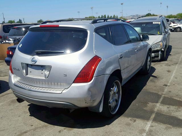 JN8AZ08T96W427681 - 2006 NISSAN MURANO SILVER photo 4