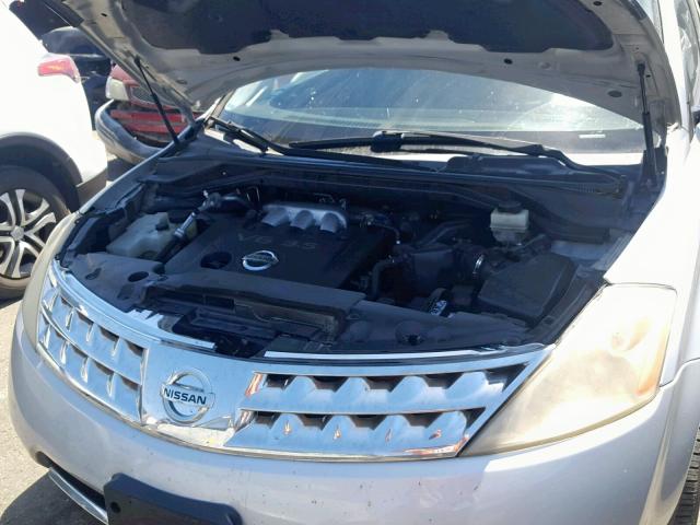 JN8AZ08T96W427681 - 2006 NISSAN MURANO SILVER photo 7