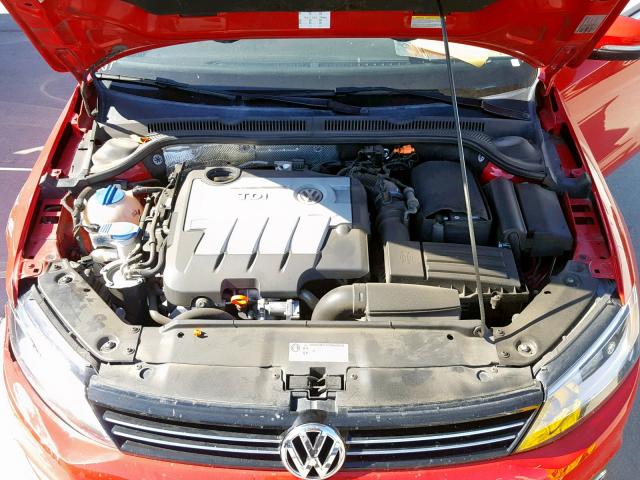 3VWLL7AJ4DM369190 - 2013 VOLKSWAGEN JETTA TDI RED photo 7