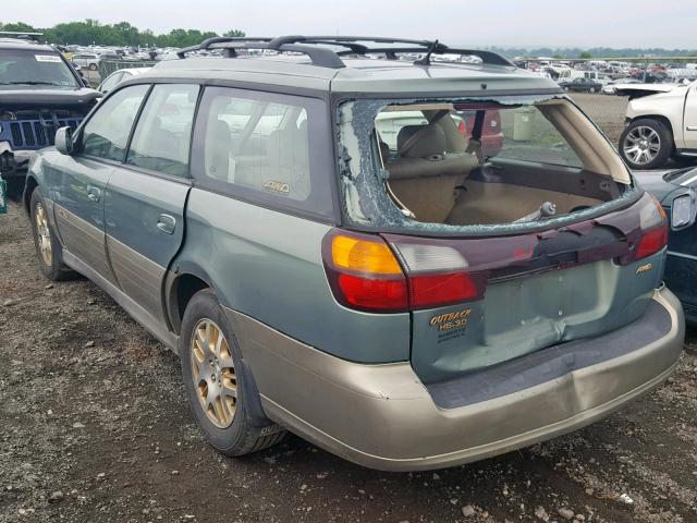 4S3BH806837609563 - 2003 SUBARU LEGACY OUT GREEN photo 3