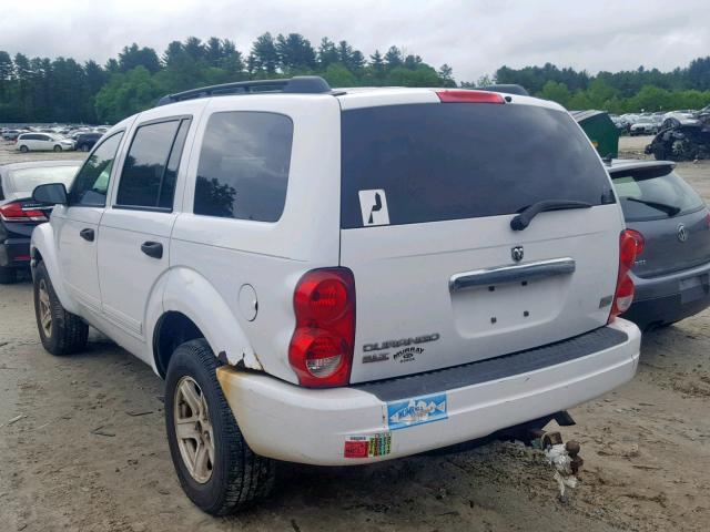 1D4HB48D74F134330 - 2004 DODGE DURANGO SL WHITE photo 3