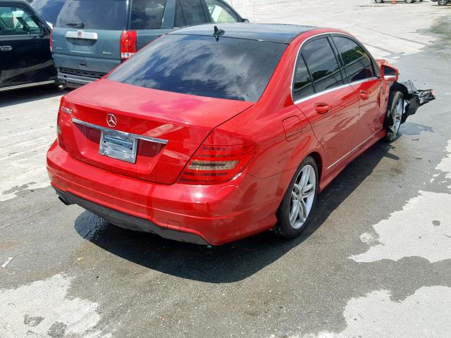 WDDGF4HB9CA625057 - 2012 MERCEDES-BENZ C 250 RED photo 4