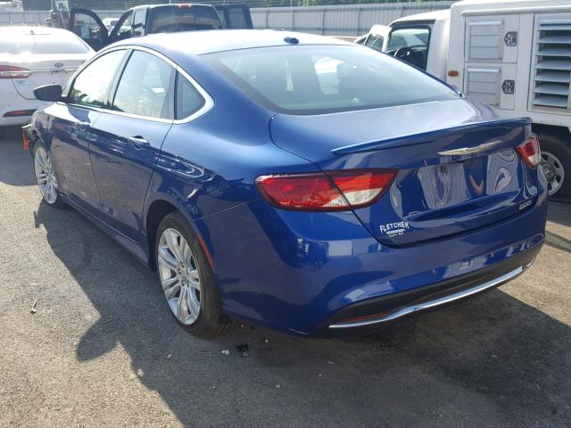 1C3CCCAB7FN588159 - 2015 CHRYSLER 200 LIMITE BLUE photo 3