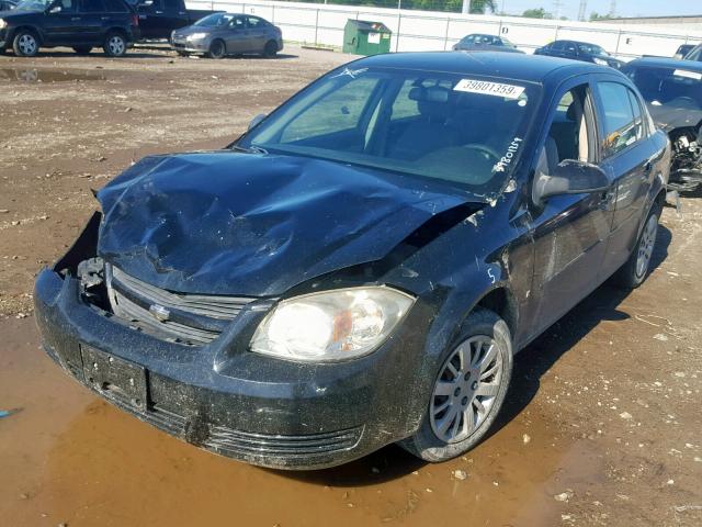 1G1AT58H797247807 - 2009 CHEVROLET COBALT LT BLACK photo 2