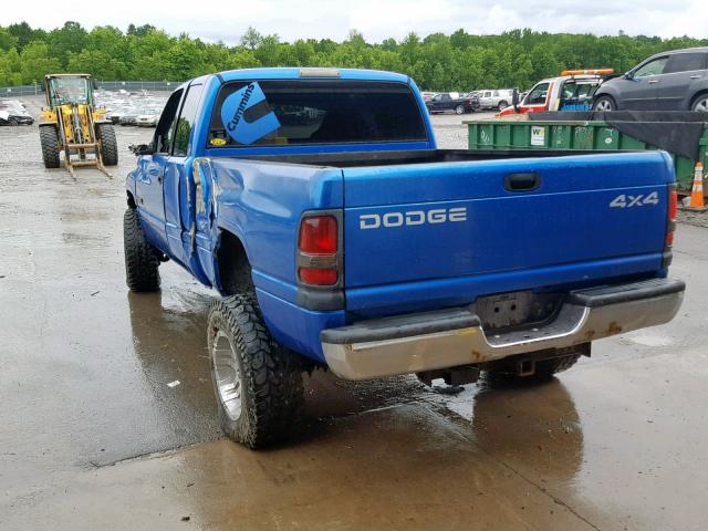 1B7KF23641J199102 - 2001 DODGE RAM 2500 BLUE photo 3