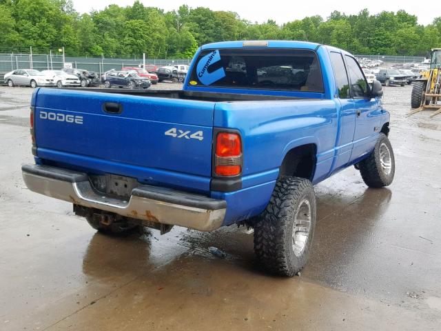 1B7KF23641J199102 - 2001 DODGE RAM 2500 BLUE photo 4