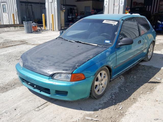 2HGEH2367PH517684 - 1993 HONDA CIVIC DX GREEN photo 2