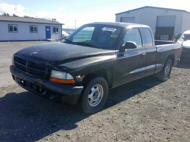 1B7GL22X4WS618981 - 1998 DODGE DAKOTA BLACK photo 2