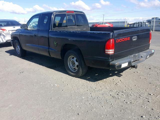 1B7GL22X4WS618981 - 1998 DODGE DAKOTA BLACK photo 3