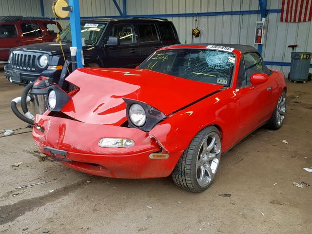 JM1NA3512M1220780 - 1991 MAZDA MX-5 MIATA RED photo 2