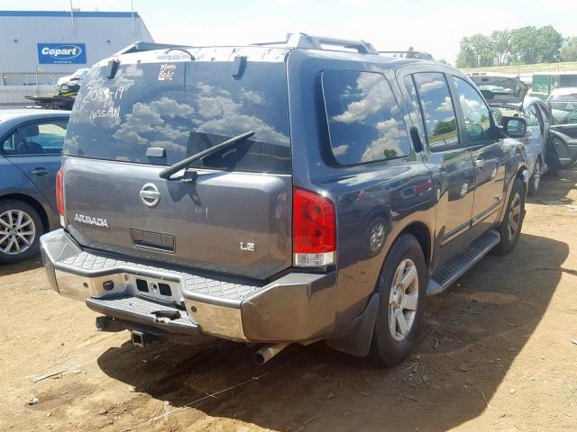 5N1AA08B54N742860 - 2004 NISSAN ARMADA SE GRAY photo 4