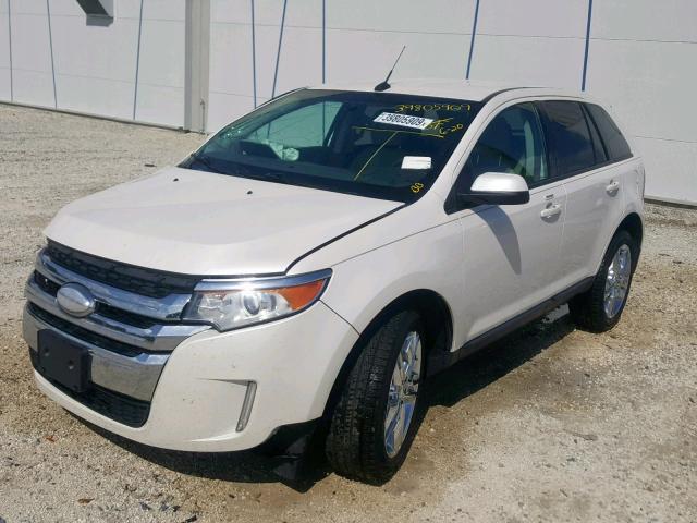 2FMDK3JC5CBA95708 - 2012 FORD EDGE SEL WHITE photo 2