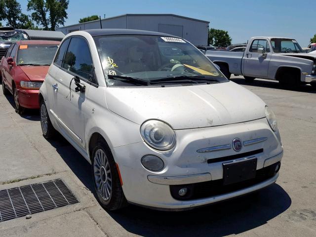 3C3CFFCR1CT123326 - 2012 FIAT 500 LOUNGE WHITE photo 1