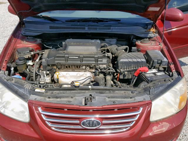 KNAFE121075445615 - 2007 KIA SPECTRA EX BURGUNDY photo 7