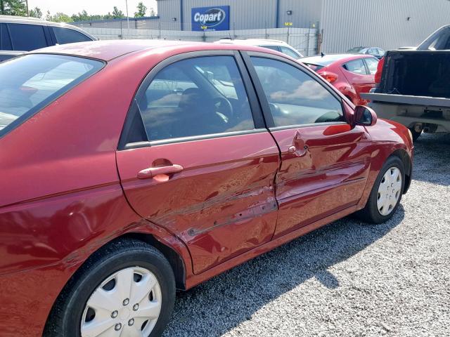 KNAFE121075445615 - 2007 KIA SPECTRA EX BURGUNDY photo 9