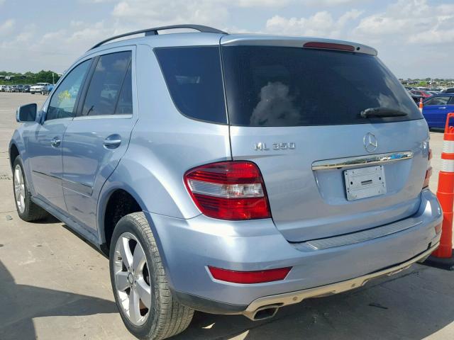 4JGBB5GBXBA661504 - 2011 MERCEDES-BENZ ML 350 BLUE photo 3