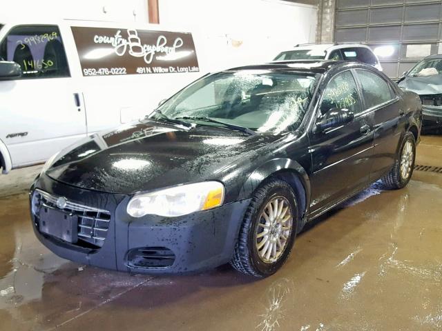 1C3EL56R44N350292 - 2004 CHRYSLER SEBRING LX BLACK photo 2