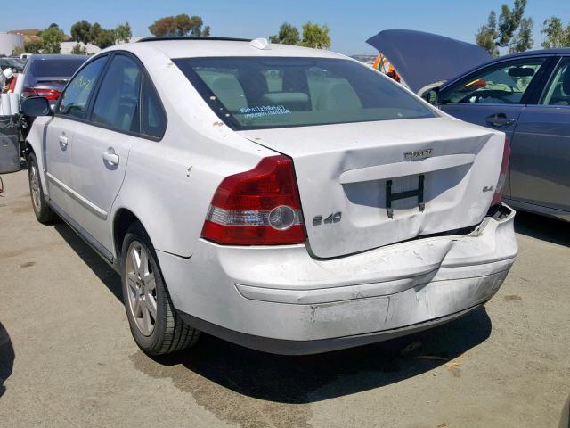 YV1MS390972307434 - 2007 VOLVO S40 2.4I WHITE photo 3