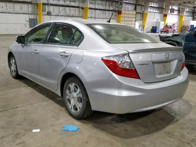 JHMFB4F26CS008759 - 2012 HONDA CIVIC HYBR SILVER photo 3