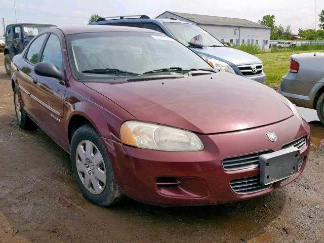 1B3EJ46X81N600785 - 2001 DODGE STRATUS SE MAROON photo 1