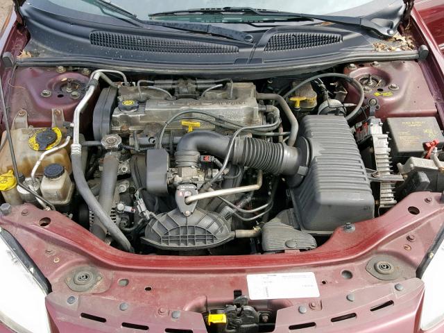 1B3EJ46X81N600785 - 2001 DODGE STRATUS SE MAROON photo 7