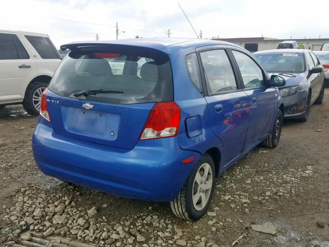 KL1TD62675B378678 - 2005 CHEVROLET AVEO BASE Mavi foto 4