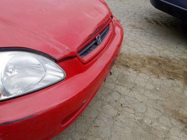 1HGEJ6227WL003670 - 1998 HONDA CIVIC RED photo 9