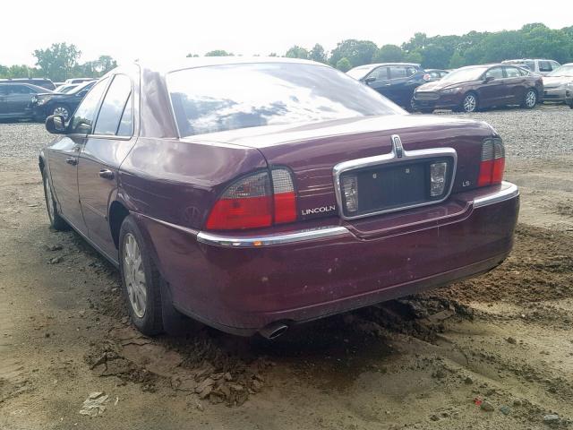 1LNHM86S74Y628865 - 2004 LINCOLN LS MAROON photo 3