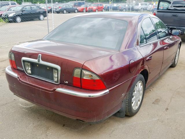 1LNHM86S74Y628865 - 2004 LINCOLN LS MAROON photo 4