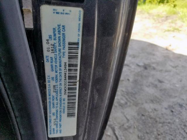 3VWCK31C84M413494 - 2004 VOLKSWAGEN NEW BEETLE Grau Foto 10