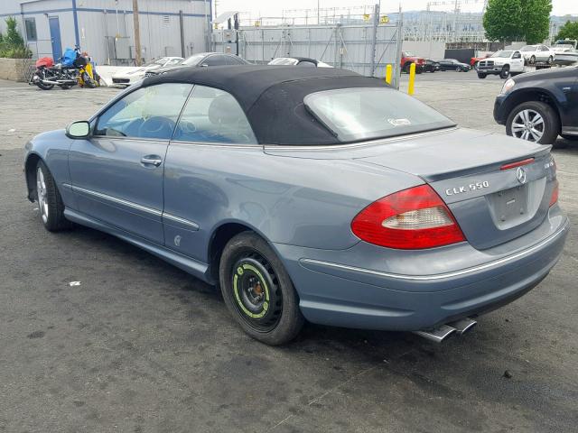 WDBTK72F67T086228 - 2007 MERCEDES-BENZ CLK 550 BLUE photo 3