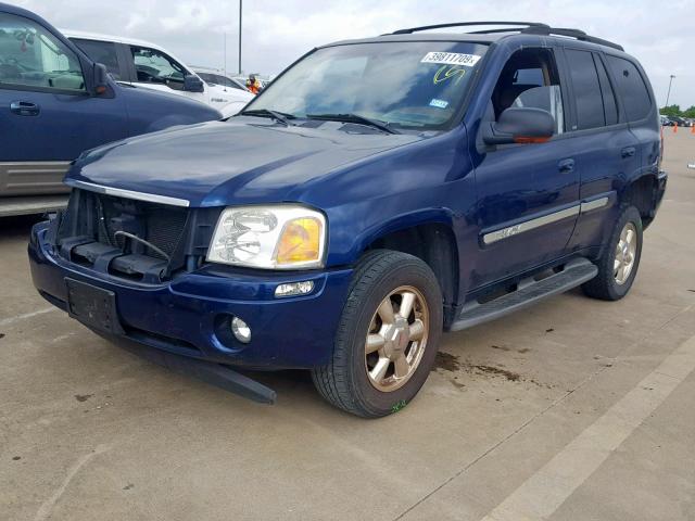 1GKDT13S922229140 - 2002 GMC ENVOY BLUE photo 2