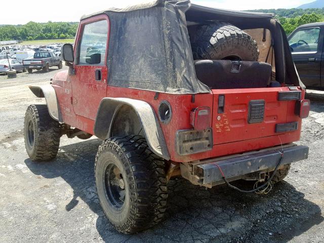 1J4FA39S25P320619 - 2005 JEEP WRANGLER X RED photo 3