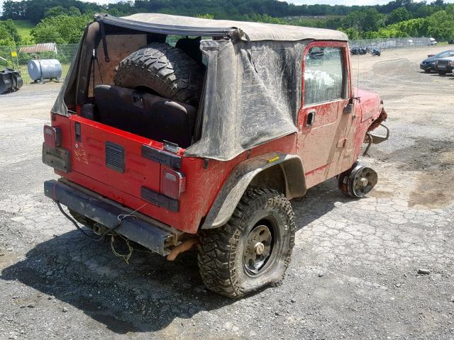 1J4FA39S25P320619 - 2005 JEEP WRANGLER X RED photo 4