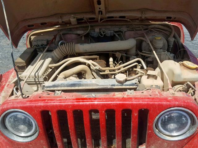 1J4FA39S25P320619 - 2005 JEEP WRANGLER X RED photo 7