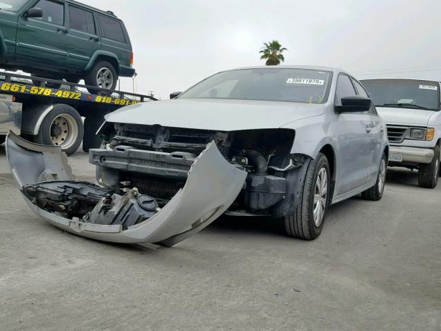 3VW2K7AJ6DM398088 - 2013 VOLKSWAGEN JETTA BASE SILVER photo 2